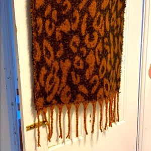 Very soft cozy brown leopard scarf